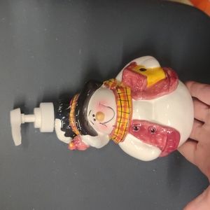Snowman soap dispenser